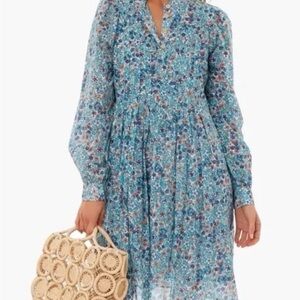 Tuckernuck Warm Blue Floral Long Sleeve Dress